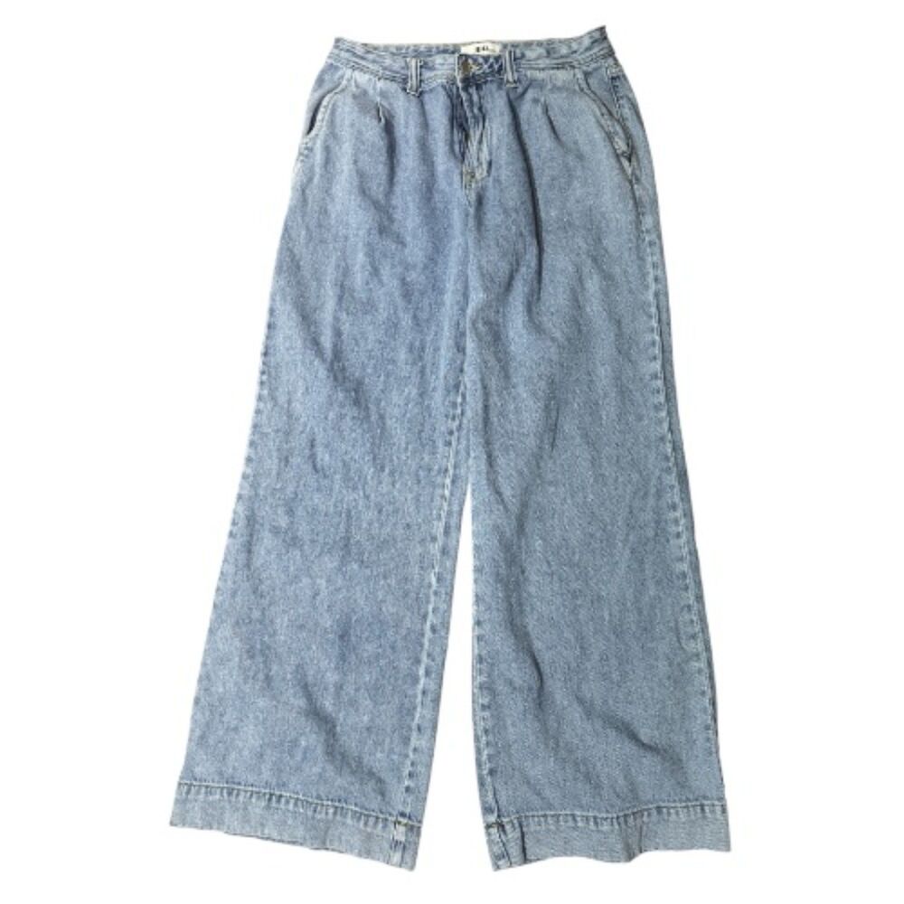 Just Black JBD Wide Leg Baggy Jeans Size 29 Light Wash Pleated Y2K 90s Style